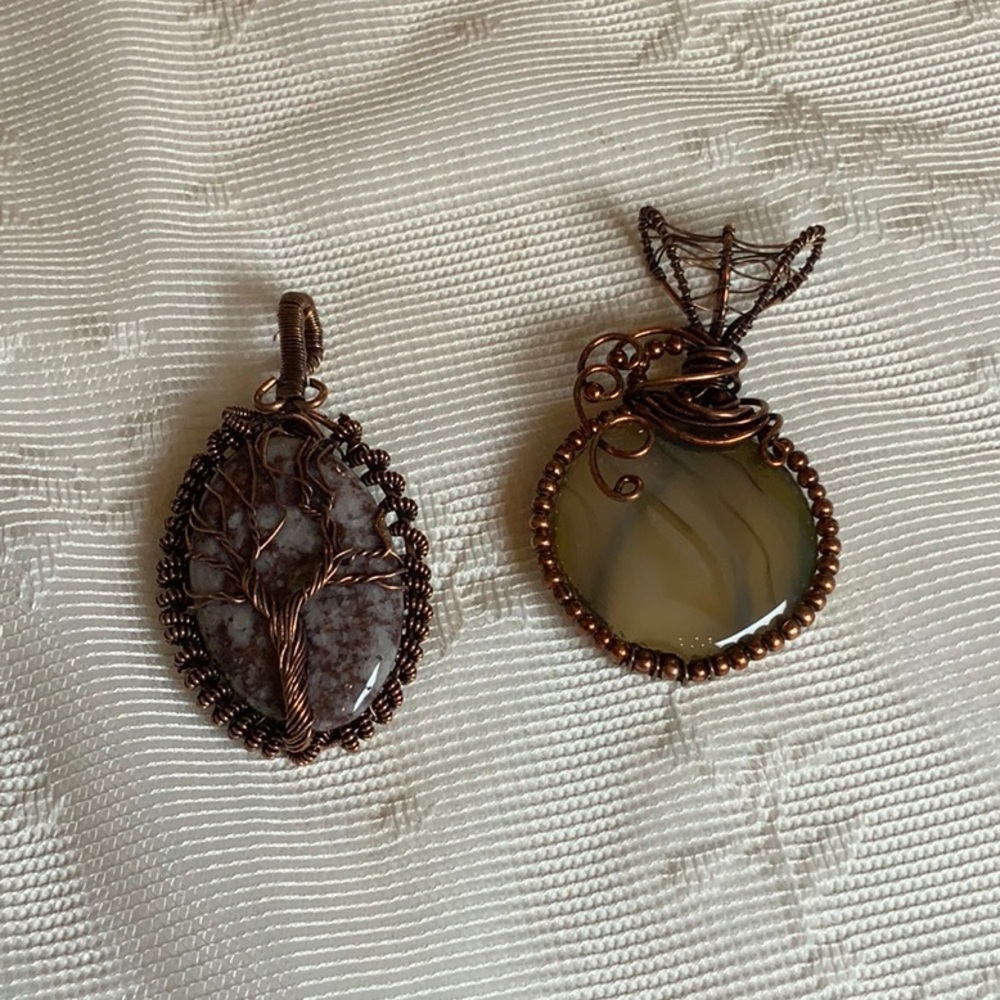 Handcrafted Copper Wire Wrapped Pendants